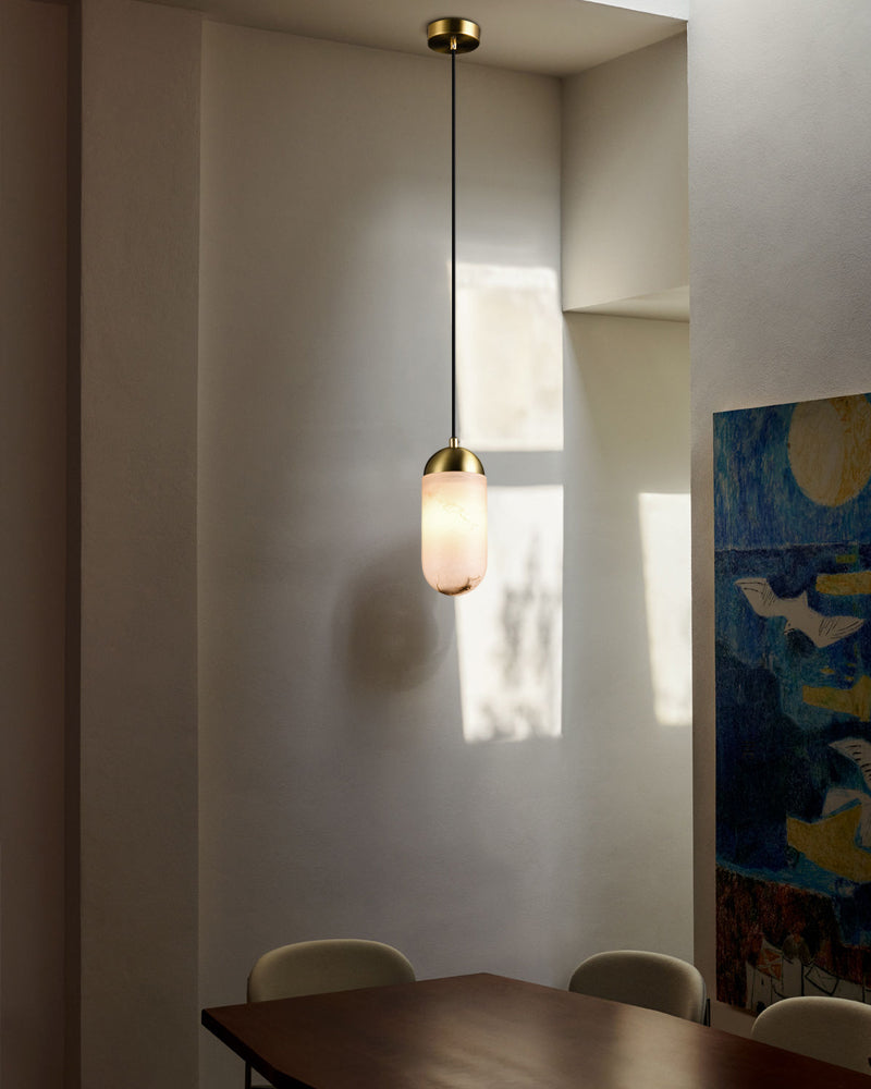 Alabaster Luxury Moonshade Brass Chandelier for dining room