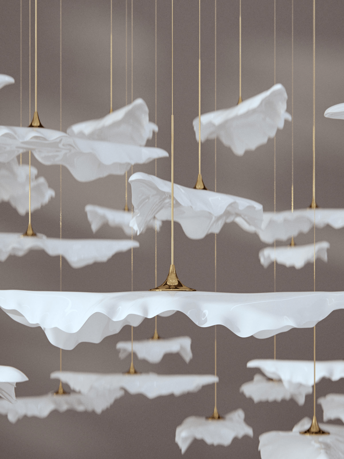 Leaf Twisted Sculptural Customize Chandelier