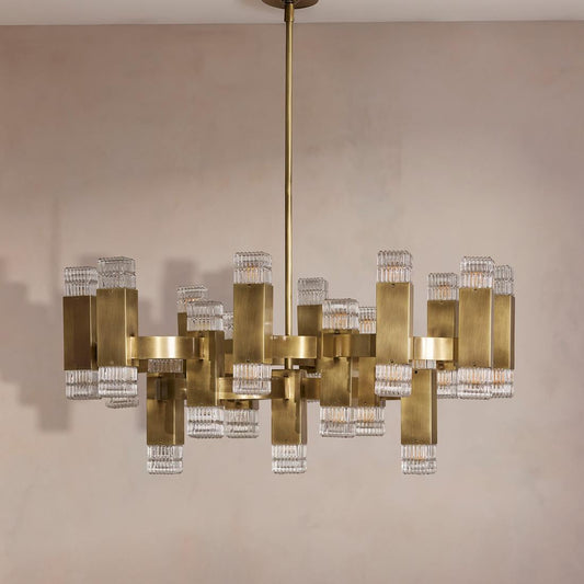 Kennedy Glass Chandelier 32"W