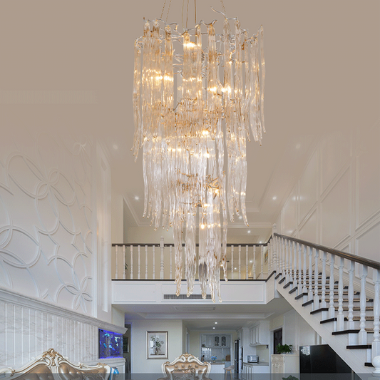 Luxury Crystal Branch Staircase Chandelier