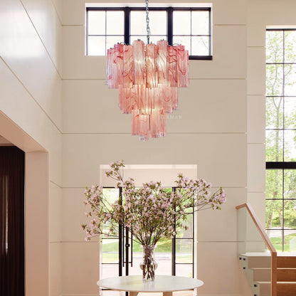 Muraano Alabaster Pink Chandelier 48 tubes