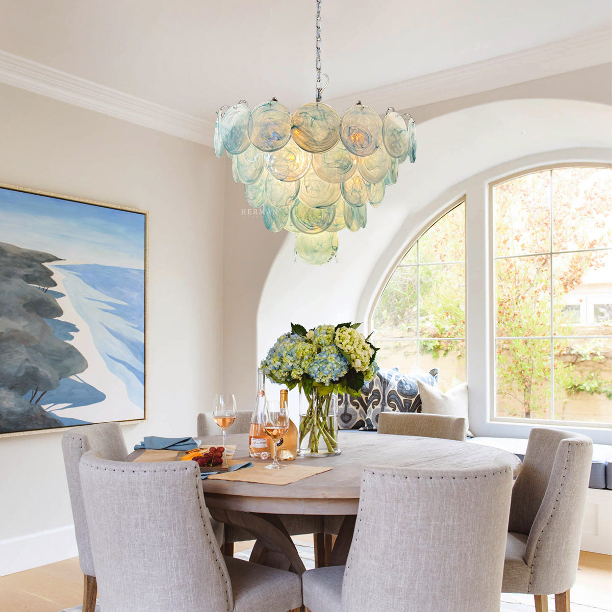 Murano Chandelier 57 Blue