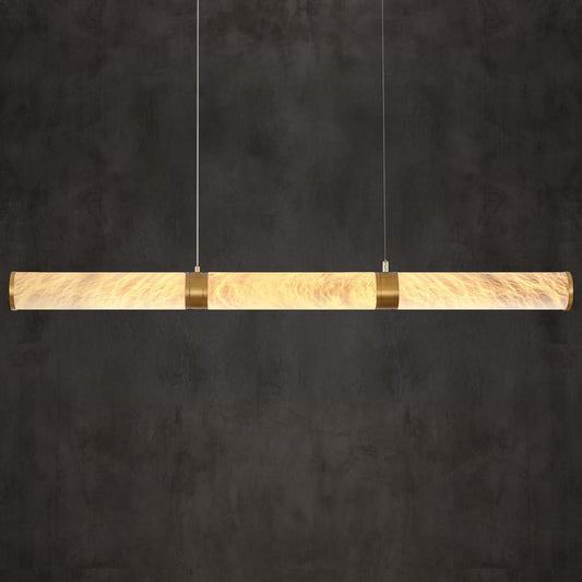 Cylinder Alabaster Chandelier-Gold
