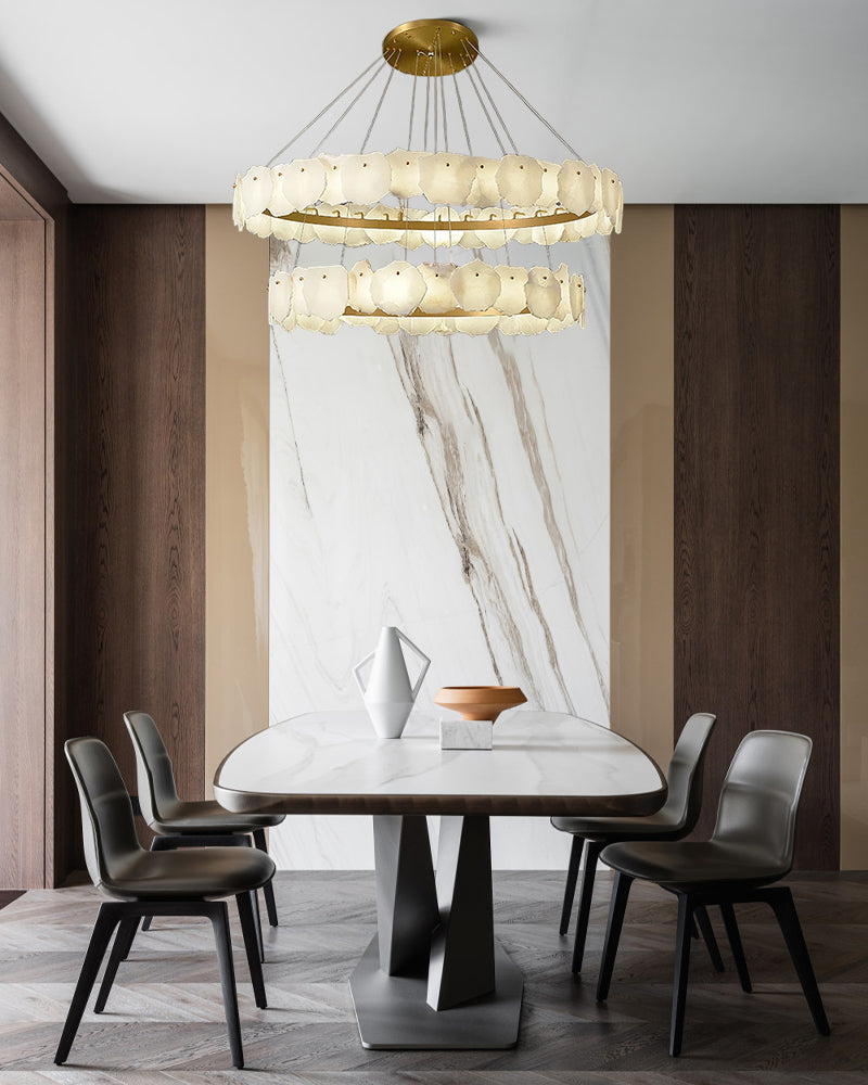 3-Tiered stairwell chandeliers