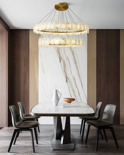 3-Tiered stairwell chandeliers