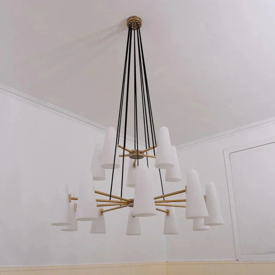 2-Tier White Porcelain Round Chandelier