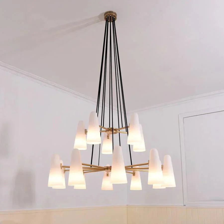 2-Tier White Porcelain Round Chandelier