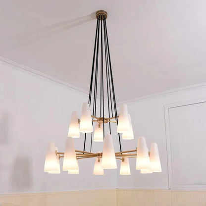 2-Tier White Porcelain Round Chandelier
