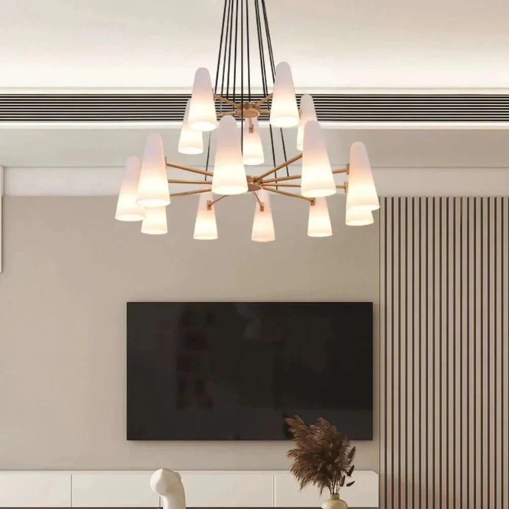 2-Tier White Porcelain Round Chandelier