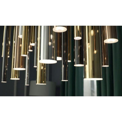 Bellini Round Metal Tubular Pendant Light Chandelier