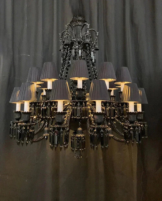 24 Lights Black Chandelier