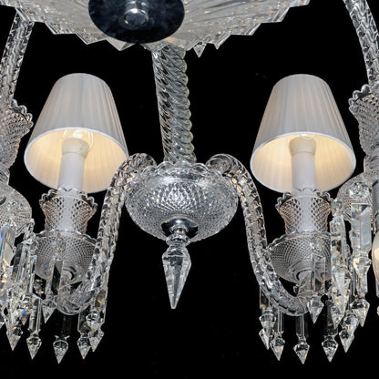24 Lights Crystal Chandelier with Lampshades