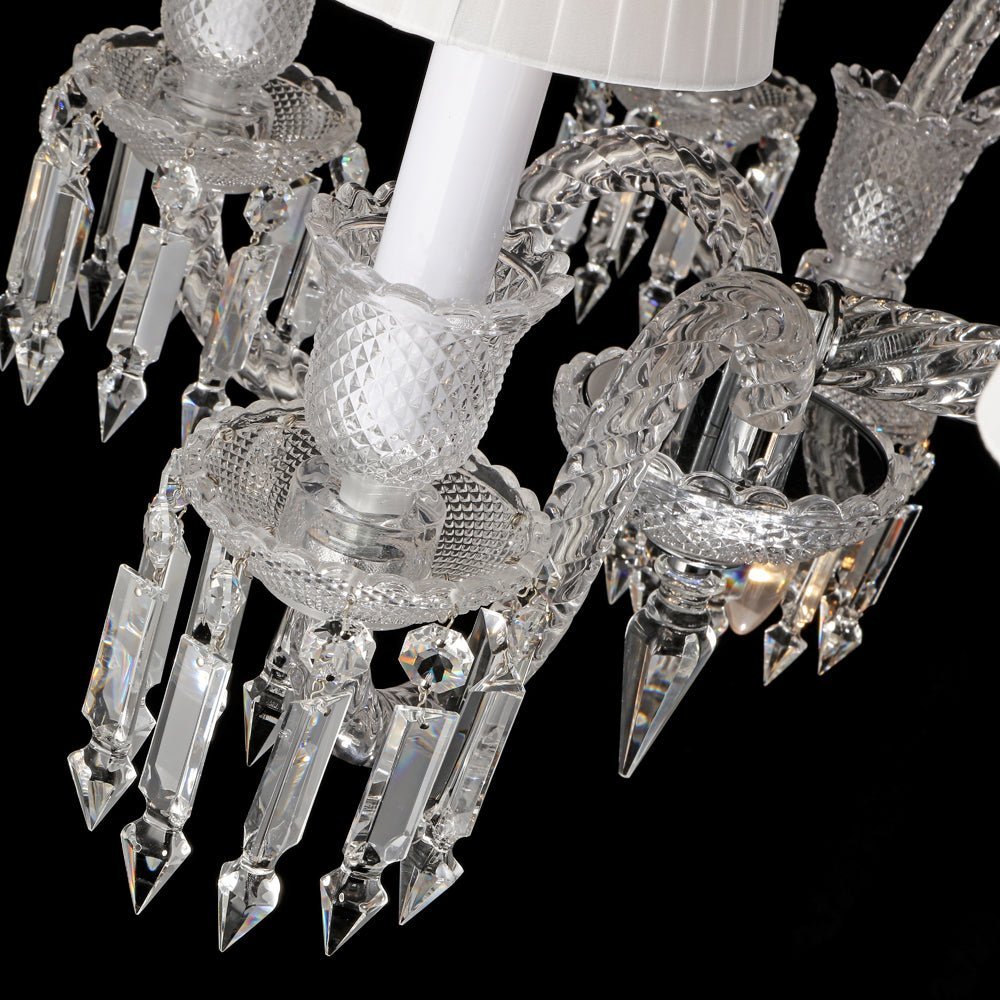 24 Lights Crystal Chandelier with Lampshades