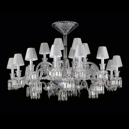 24 Lights Crystal Chandelier with Lampshades