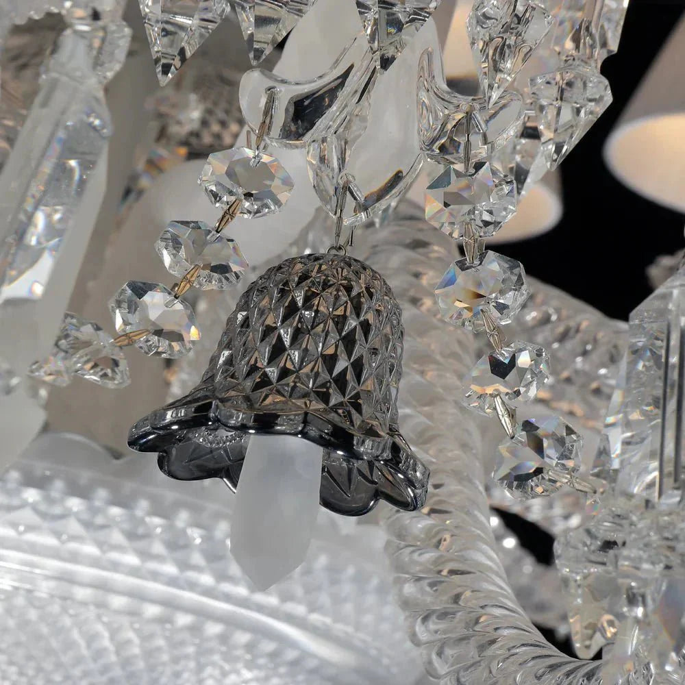 24 Lights Premium Crystal Chandelier with Lampshades