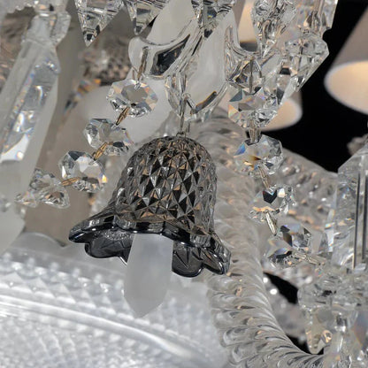 24 Lights Premium Crystal Chandelier with Lampshades