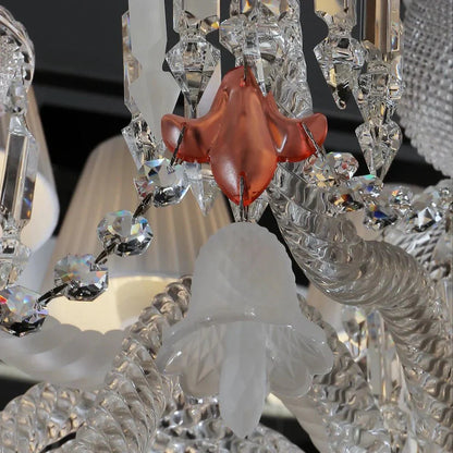 24 Lights Premium Crystal Chandelier with Lampshades