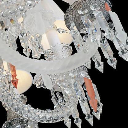 24 Lights Premium Crystal Chandelier with Lampshades