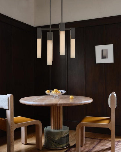 8 Lights Elegance Linear Convet Alabaster Chandelier