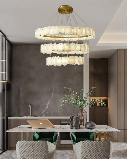 3-Tiered stairwell chandeliers