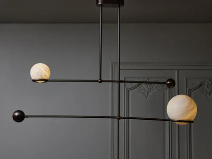 Alabaster Double Pendulum Chandelier