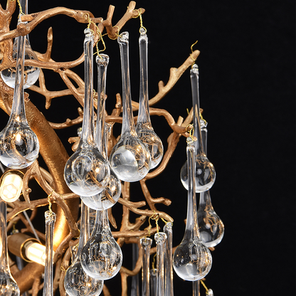 Avvis Clear Crystal Ring Branch Chandelier