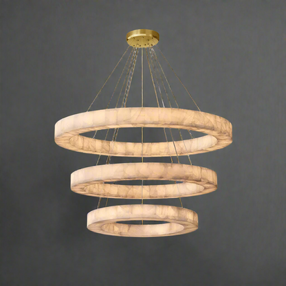 Marble 3-Tier Round Chandelier