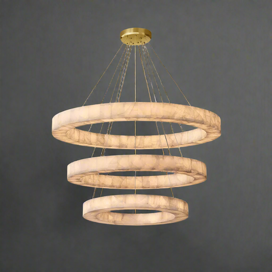 Marble 3-Tier Round Chandelier