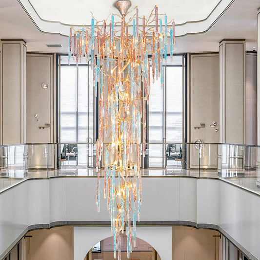Colorful Crystal Staircase Chandelier