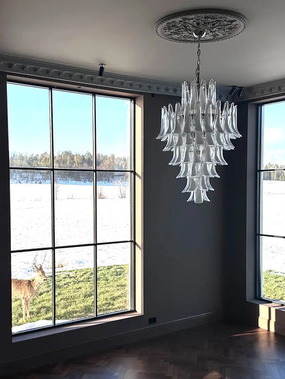 Muraano White/Transparent Chandelier 85 petals