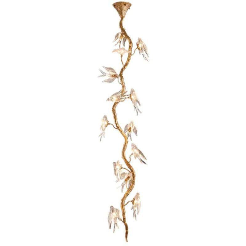 Lucky Bird Glass Tree Branch Chandelier For Staircase
