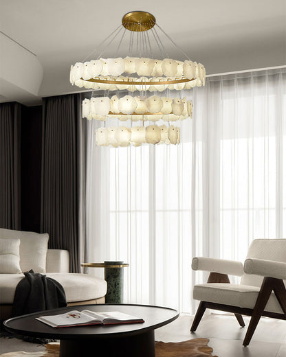 3-Tiered stairwell chandeliers