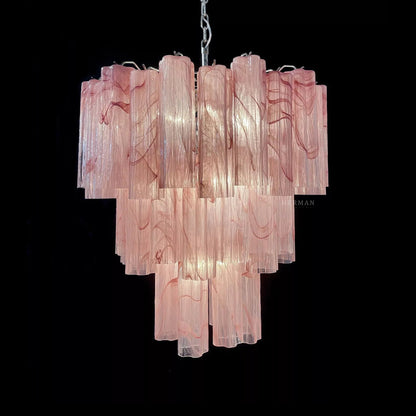 Muraano Alabaster Pink Chandelier 48 tubes