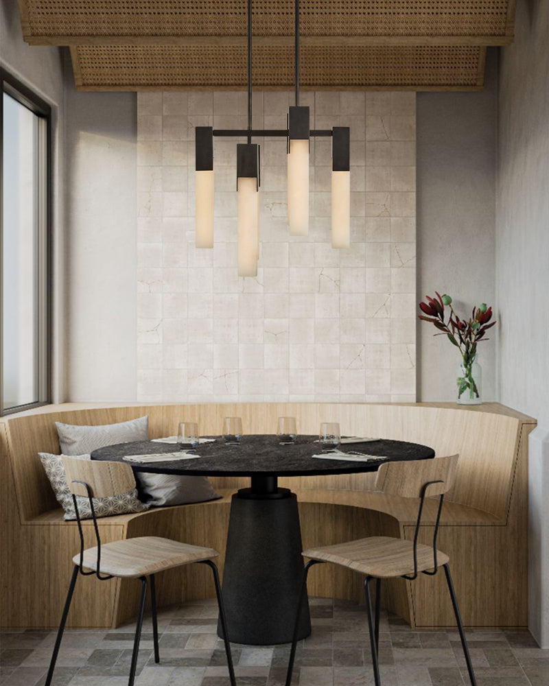8 Lights Elegance Linear Convet Alabaster Chandelier
