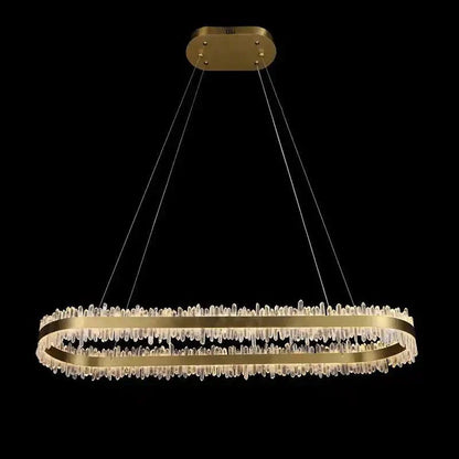 47 Inch Linear Chandelier Modern Quartz Crystal Chandelier for Dining Room