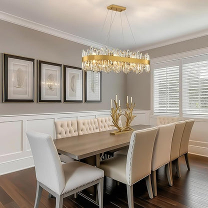 MDEGLYO Modern Crystal Linear Chandelier