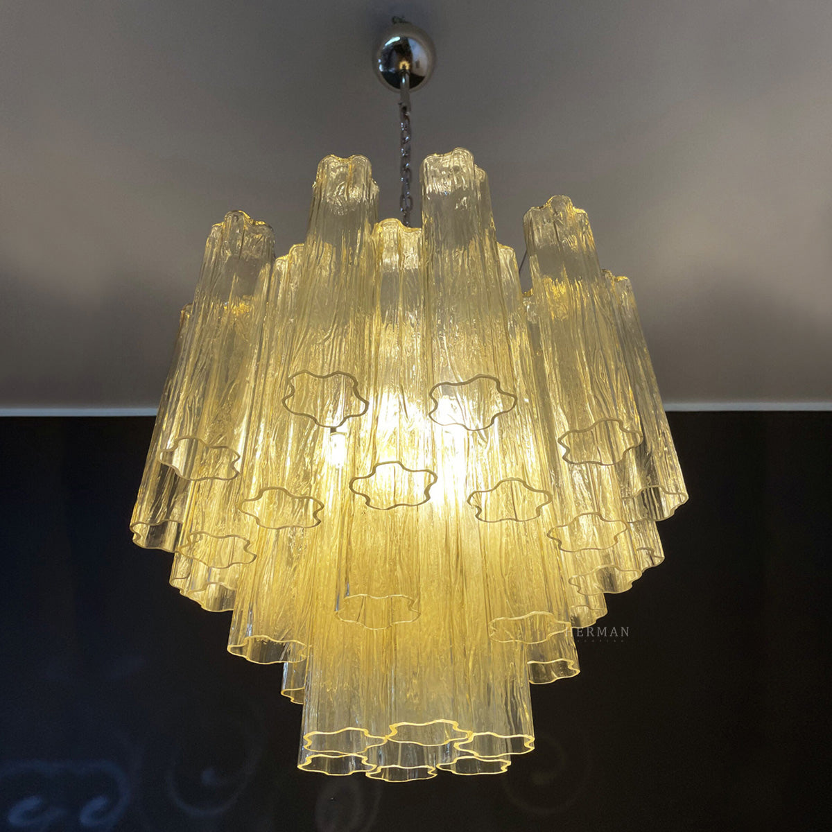 Muraano Yellow Chandelier 36 tubes