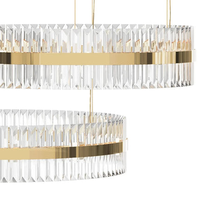 5-Ring Crystal Chandelier in Gold Finish
