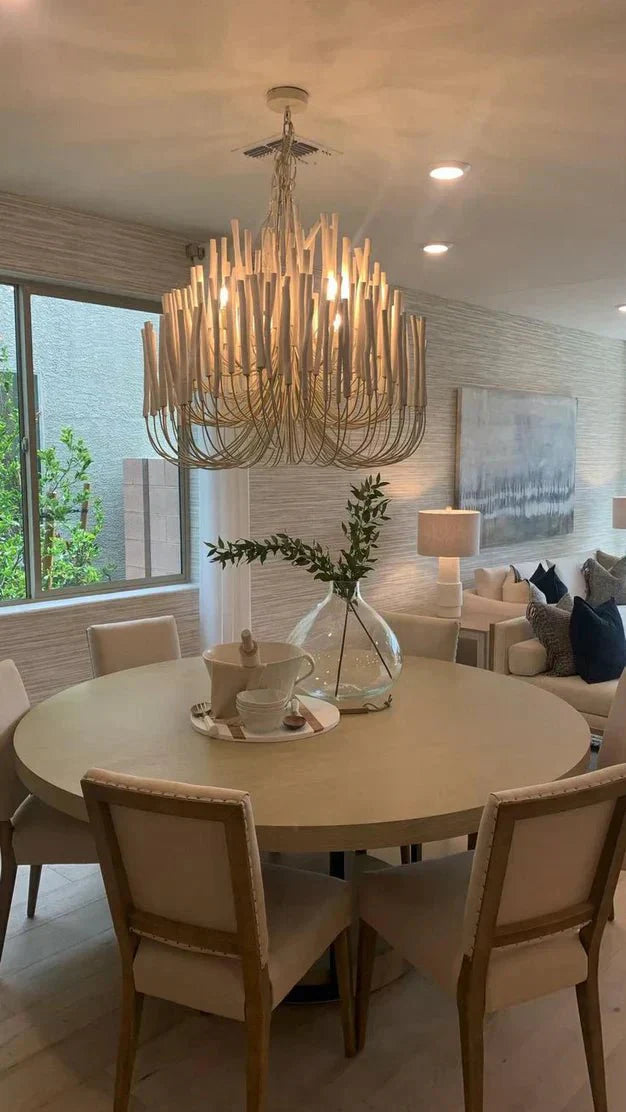 5/6-Light Modern Branch Modeling Chandelier in White or Black for Stylish Interiors