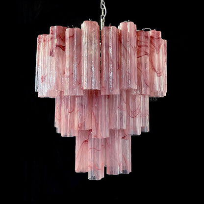 Muraano Alabaster Pink Chandelier 48 tubes
