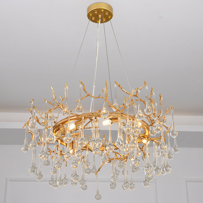 Avvis Clear Crystal Ring Branch Chandelier