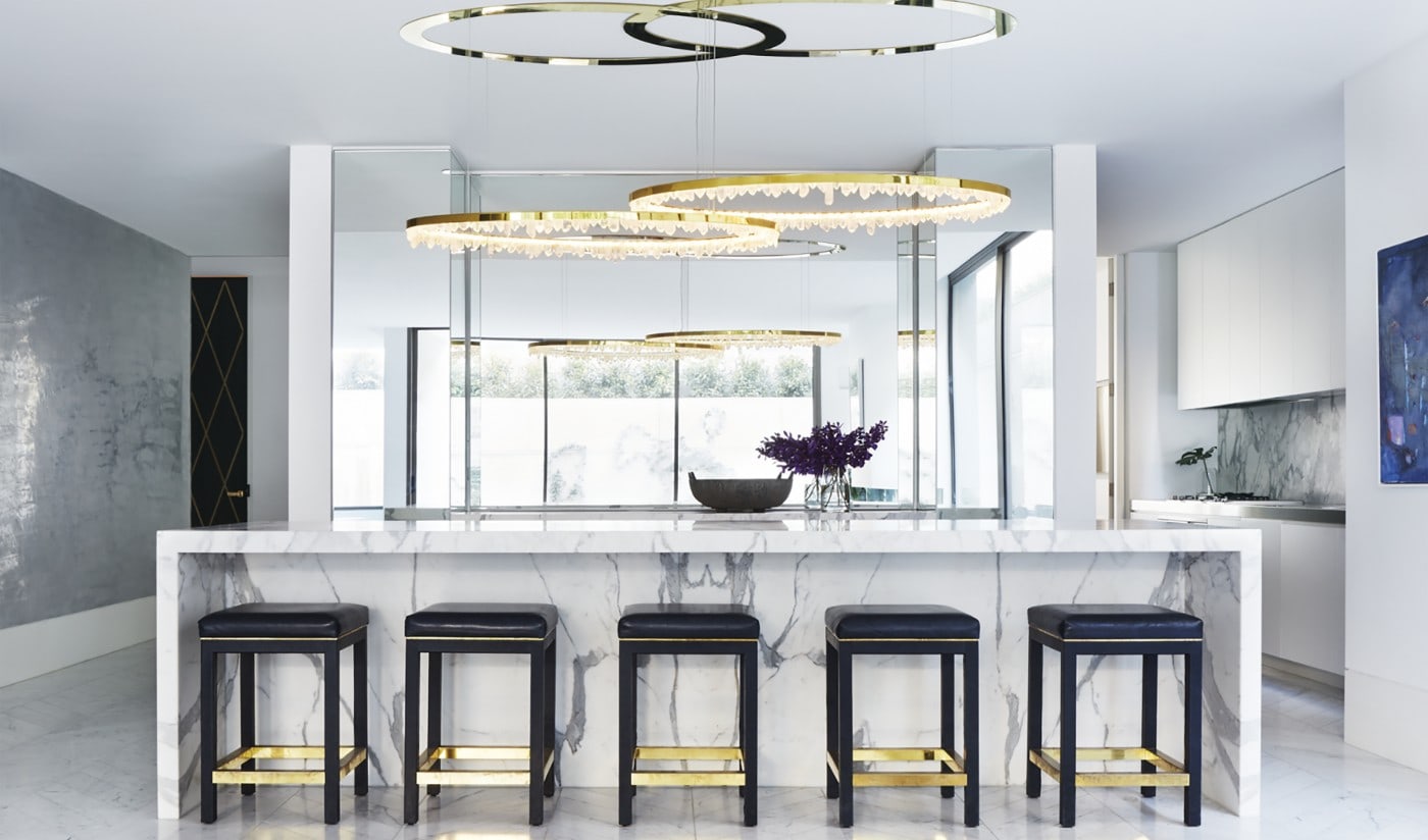 36 Inch Round Brass Modern Geode Quartz Crystal Chandelier