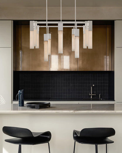 8 Lights Elegance Linear Convet Alabaster Chandelier
