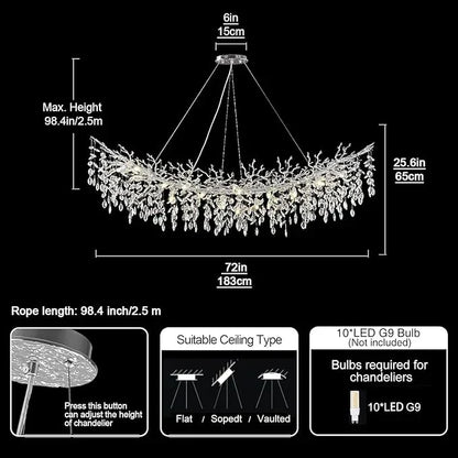 Solara Rectangular Tree Branch Chandelier 55" 72" Tree Branch