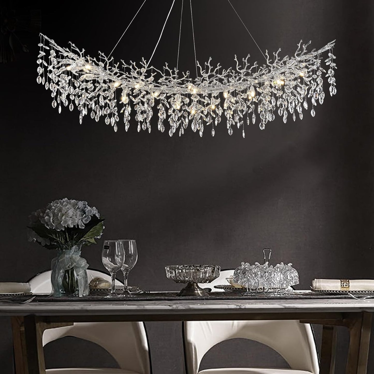 Solara Rectangular Tree Branch Chandelier 55" 72" Tree Branch