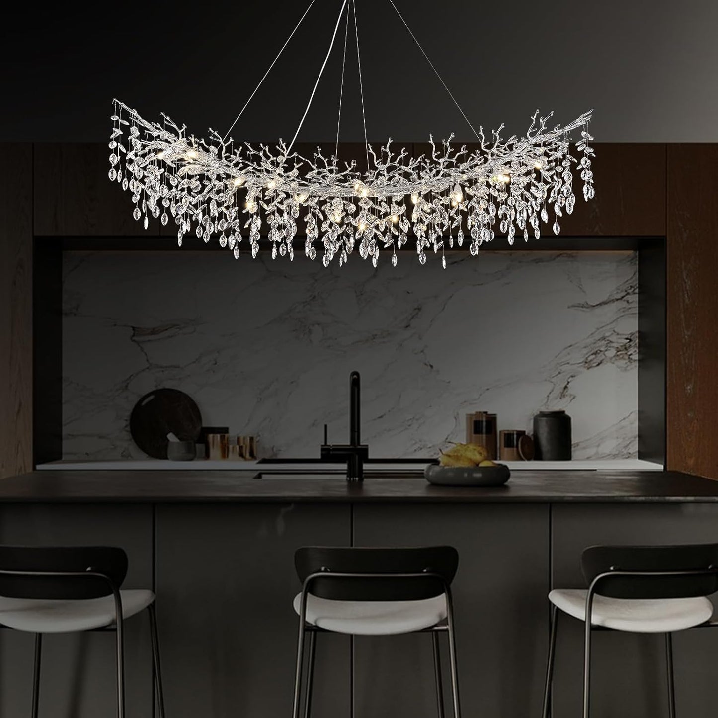 Solara Rectangular Tree Branch Chandelier 55" 72" Tree Branch