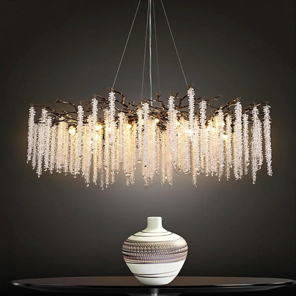 47.2" Black Modern Crystal Chandelier for Dining Rooms