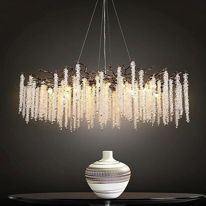 47.2" Black Modern Crystal Chandelier for Dining Rooms