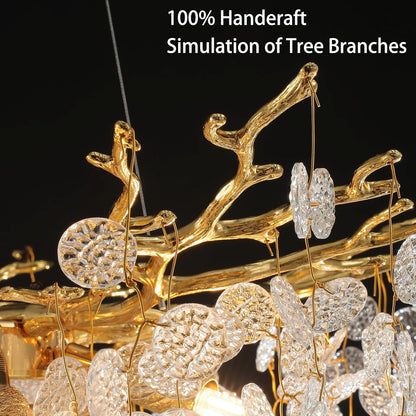 30-Inch Modern Tree Branch Crystal Chandelier for Dining Rooms