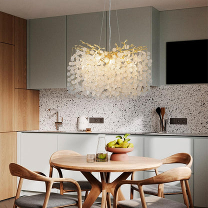 Gold Modern Tree Branch Crystal Chandelier 23.6" Round